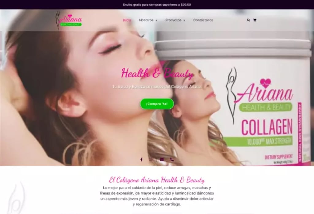 Ariana Health Beauty - Silvera Enterprise Diseño Web con Desyrum Hero