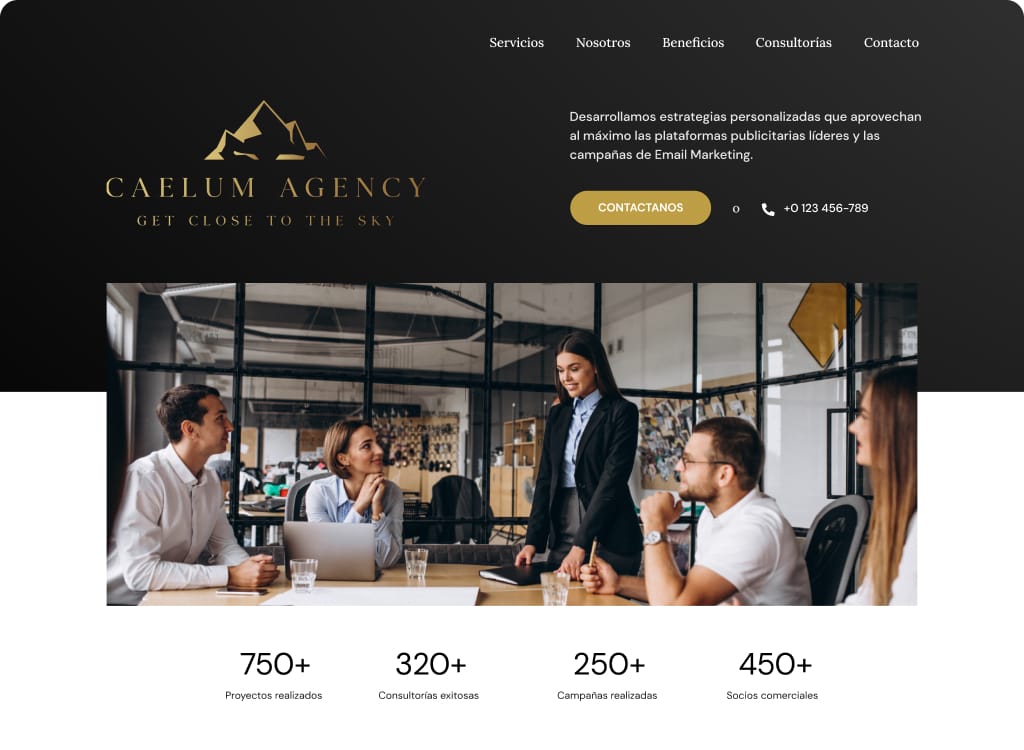 Caelum agency - Hero section